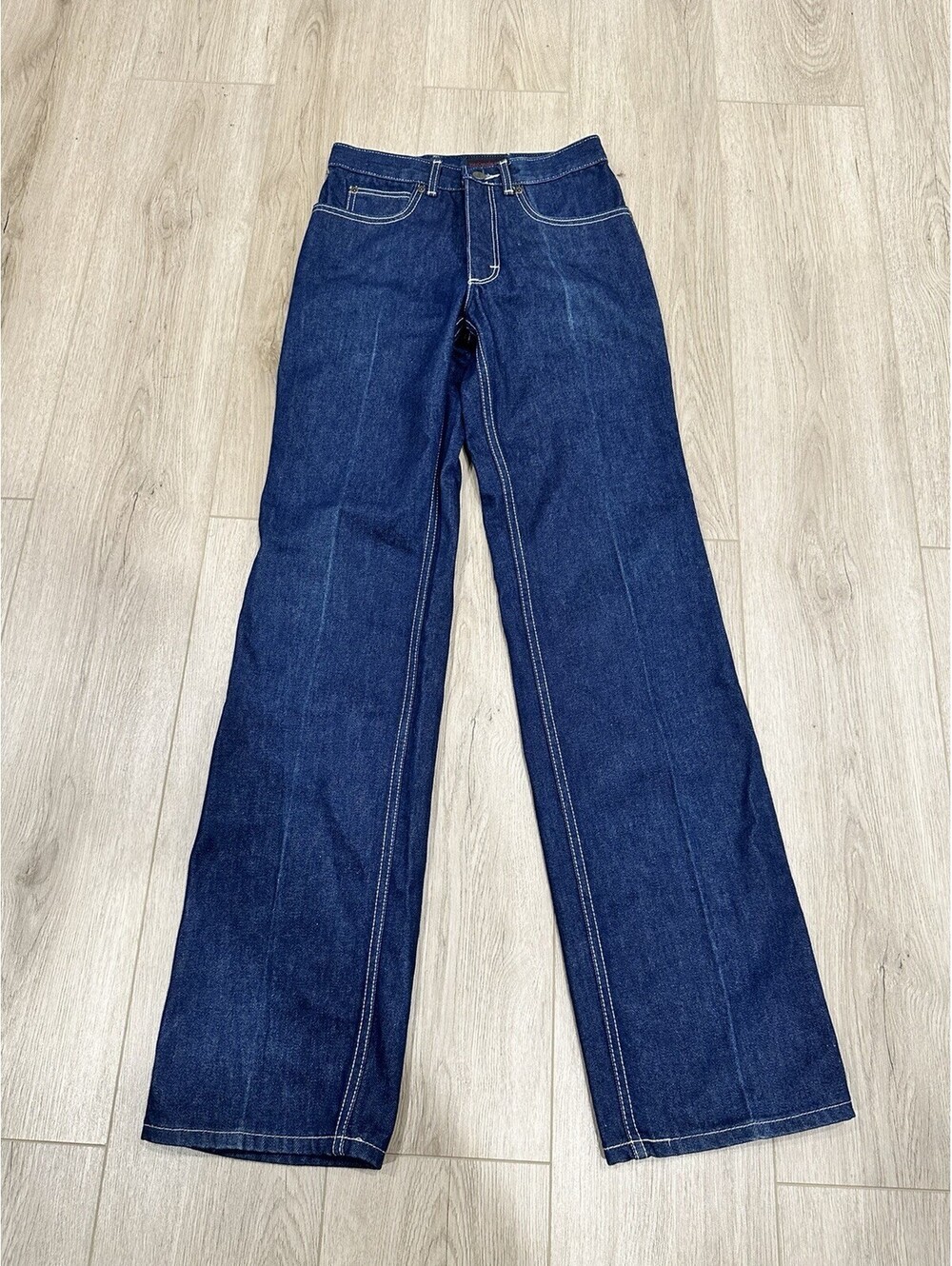 Vintage 1980’s Yves Saint Laurent Straight Leg Jeans 27x35 Black Label Made USA